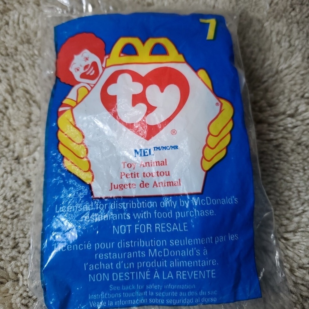 Ty 4in Teenie Beanie Babies Grey Mel the Koala 1998 McDonalds Toy #7 NIP